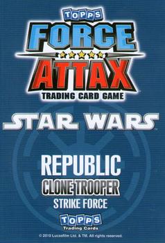 2010 Topps Star Wars Force Attax Series 1 #123 Clone Trooper Back