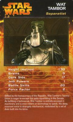 2009 Top Trumps Specials Star Wars Episodes I-III #NNO Wat Tambor Front