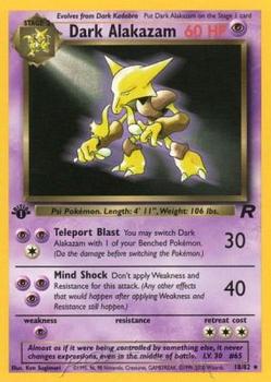 2000 Pokemon Team Rocket First Edition #18/82 Dark Alakazam Front