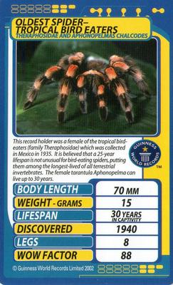 2002 Top Trumps Creepy Crawlies #NNO Oldest Spider - Tropical Bird Eaters Front