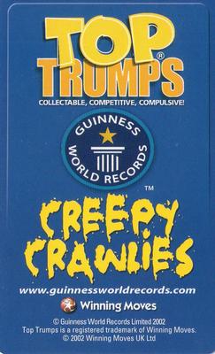 2002 Top Trumps Creepy Crawlies #NNO Strongest Spider - Californian Trap Door Spider Back