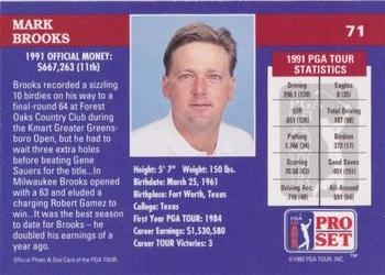 1992 Pro Set PGA Tour - 1991 Champions #71 Mark Brooks Back