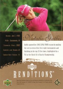 2003 Upper Deck Renditions - Gold #56 Natalie Gulbis Back
