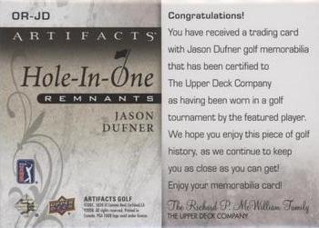 2021 Upper Deck Artifacts - Hole-in-One Remnants Premium #OR-JD Jason Dufner Back