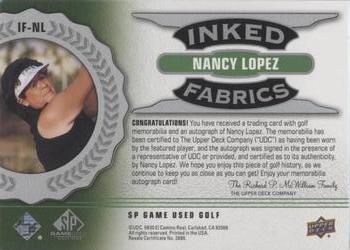 2021 SP Game Used - Inked Fabrics #IF-NL Nancy Lopez Back