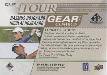 2021 SP Game Used - Tour Gear Combos Gold #TG2-HH Rasmus Hojgaard / Nicolai Hojgaard Back