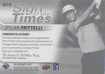 2021 SP Authentic - Sign of the Times Inscriptions #SOTT-DF Dylan Frittelli Back