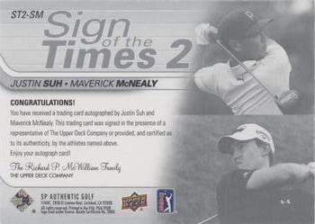 2021 SP Authentic - Sign of the Times 2 #ST2-SM Justin Suh / Maverick McNealy Back