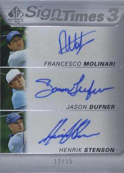 2021 SP Authentic - Sign of the Times 3 #ST3-DMS Francesco Molinari / Jason Dufner / Henrik Stenson Front