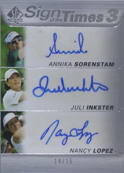 2021 SP Authentic - Sign of the Times 3 #ST3-LSI Annika Sorenstam / Juli Inkster / Nancy Lopez Front