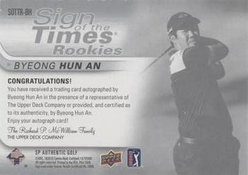 2021 SP Authentic - Sign of the Times Rookies #SOTTR-BH Byeong-Hun An Back