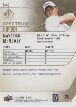 2021 SP Authentic - Spectrum FX Blue #S-46 Maverick McNealy Back