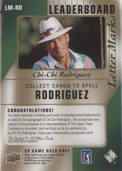 2021 SP Game Used - Leaderboard Letter Marks #LM-RO Chi-Chi Rodriguez Back