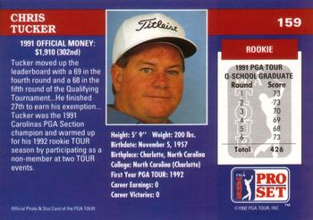 1992 Pro Set PGA Tour #159 Chris Tucker Back