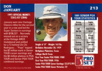 1992 Pro Set PGA Tour #213 Don January Back