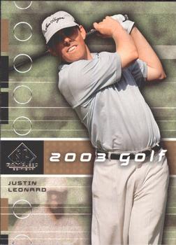 2003 SP Game Used #8 Justin Leonard Front