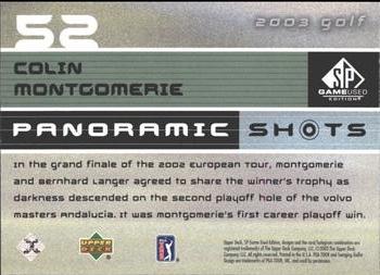 2003 SP Game Used #52 Colin Montgomerie Back