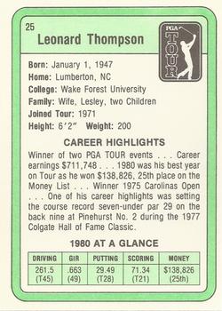 1981 Donruss #25 Leonard Thompson Back