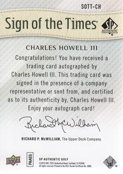 2014 SP Authentic - Sign of the Times #SOTT-CH Charles Howell III Back