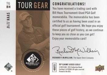 2014 SP Game Used - Tour Gear Purple #TGBH Bill Haas Back