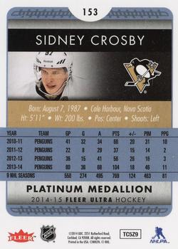 2014-15 Ultra - Platinum Medallion #153 Sidney Crosby Back