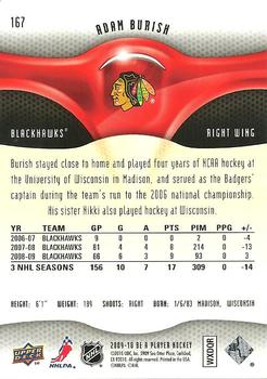 2009-10 Upper Deck Be A Player #167 Adam Burish Back