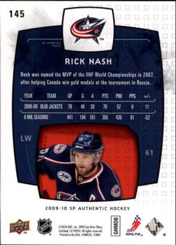 2009-10 SP Authentic #145 Rick Nash Back