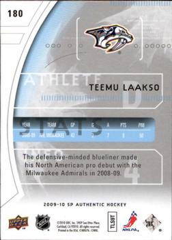 2009-10 SP Authentic #180 Teemu Laakso Back