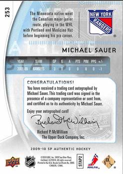 2009-10 SP Authentic #253 Michael Sauer Back