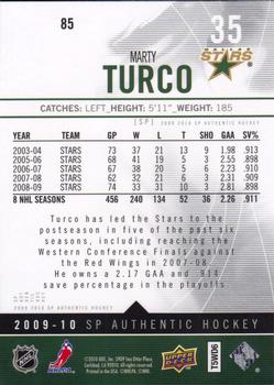 2009-10 SP Authentic #85 Marty Turco Back