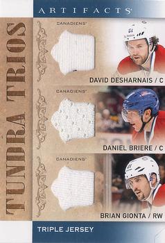 2014-15 Upper Deck Artifacts - Tundra Trios Jerseys Blue #T3-MTL David Desharnais / Daniel Briere / Brian Gionta Front