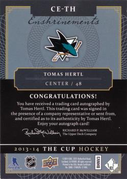2013-14 Upper Deck The Cup - Enshrinements #CE-TH Tomas Hertl Back