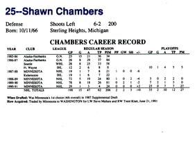 1991-92 Kodak/Giant Washington Capitals #NNO Shawn Chambers Back