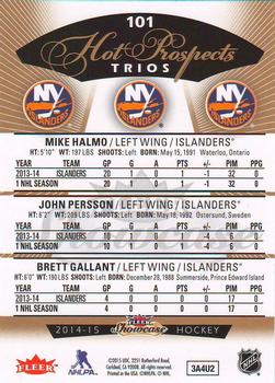 2014-15 Fleer Showcase #101 Mike Halmo / John Persson / Brett Gallant Back