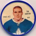 1961-62 Salada Coins #44 Tim Horton Front