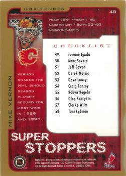 2001-02 Upper Deck Victory - Gold #48 Mike Vernon Back