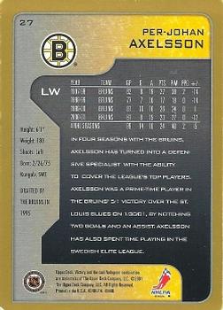 2001-02 Upper Deck Victory - Gold #27 P.J. Axelsson Back