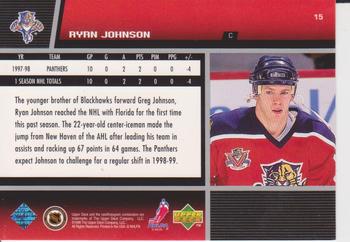 1998-99 Upper Deck Gold Reserve #15 Ryan Johnson Back