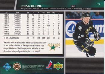 1998-99 Upper Deck Gold Reserve #77 Mike Keane Back