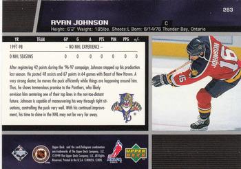 1998-99 Upper Deck Gold Reserve #283 Ryan Johnson Back