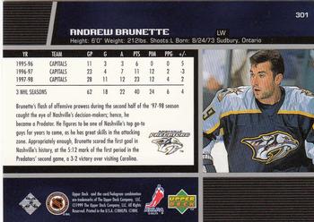 1998-99 Upper Deck Gold Reserve #301 Andrew Brunette Back