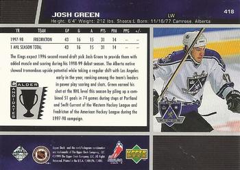 1998-99 Upper Deck Gold Reserve #418 Josh Green Back