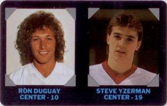 1985-86 7-Eleven NHL Collectors' Series #5 Ron Duguay / Steve Yzerman Front