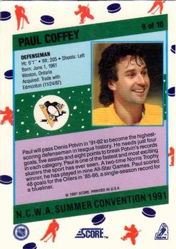 1991 Score National Candy Wholesalers of America (N.C.W.A.) Summer Convention #9 Paul Coffey Back