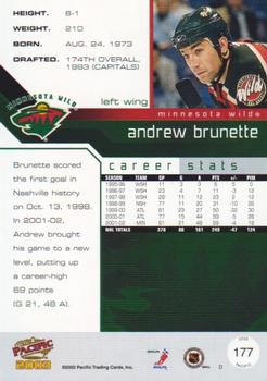 2002-03 Pacific - Red #177 Andrew Brunette Back