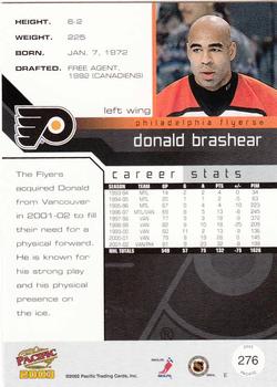 2002-03 Pacific - Red #276 Donald Brashear Back