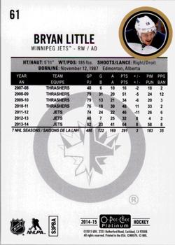 2014-15 O-Pee-Chee Platinum #61 Bryan Little Back