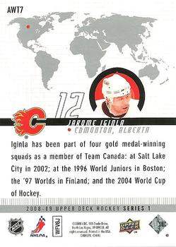 2008-09 Upper Deck - All-World Team #AWT7 Jarome Iginla Back