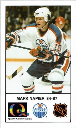 1988-89 Edmonton Oilers Action Magazine Tenth Anniversary Commemerative #28 Mark Napier Front