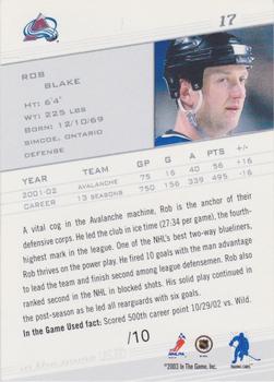 2002-03 In The Game Used - Toronto Spring Expo #17 Rob Blake Back